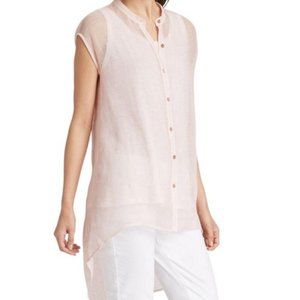 Eileen Fisher | Shell Pink Mesh High Low Tunic